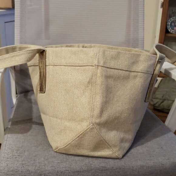 MICHAEL KORS BURLAP TWEED SHOPPER/TOTE ~ GOLD ACCENTS ~ NWOT - Picture 4 of 14